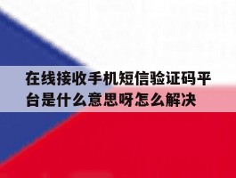包含在线接收手机短信验证码平台是什么意思呀怎么解决的词条