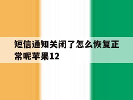 短信通知关闭了怎么恢复正常呢苹果12的简单介绍