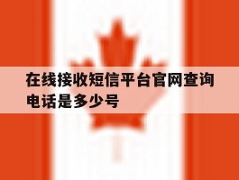 在线接收短信平台官网查询电话是多少号