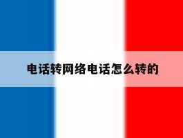 电话转网络电话怎么转的