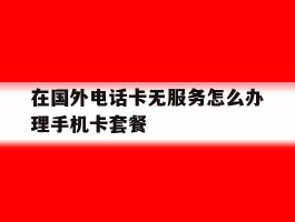 包含在国外电话卡无服务怎么办理手机卡套餐的词条