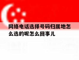 包含网络电话选择号码归属地怎么选的呢怎么回事儿的词条