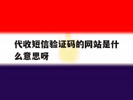 代收短信验证码的网站是什么意思呀的简单介绍