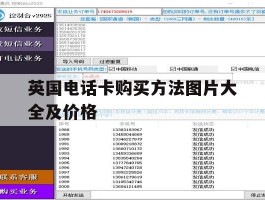 英国电话卡购买方法图片大全及价格