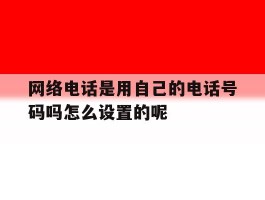 网络电话是用自己的电话号码吗怎么设置的呢的简单介绍