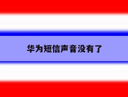 华为短信声音没有了