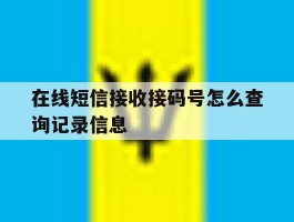 在线短信接收接码号怎么查询记录信息