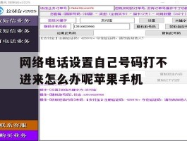 包含网络电话设置自己号码打不进来怎么办呢苹果手机的词条