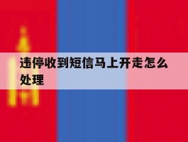 违停收到短信马上开走怎么处理