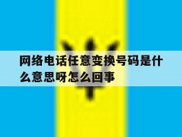 网络电话任意变换号码是什么意思呀怎么回事