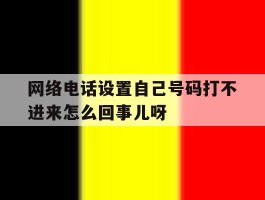 关于网络电话设置自己号码打不进来怎么回事儿呀的信息