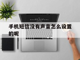 手机短信没有声音怎么设置的呢