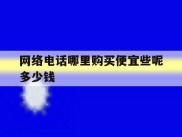 网络电话哪里购买便宜些呢多少钱的简单介绍