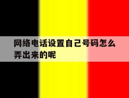 网络电话设置自己号码怎么弄出来的呢的简单介绍