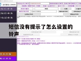 短信没有提示了怎么设置的铃声