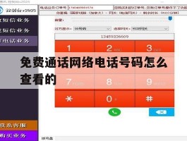 免费通话网络电话号码怎么查看的