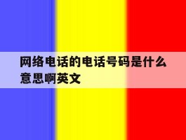 网络电话的电话号码是什么意思啊英文