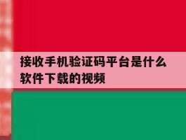 接收手机验证码平台是什么软件下载的视频的简单介绍