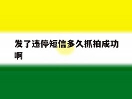 发了违停短信多久抓拍成功啊