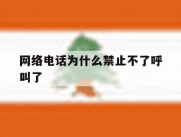 网络电话为什么禁止不了呼叫了