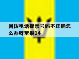 包含回拨电话提示号码不正确怎么办呀苹果14的词条