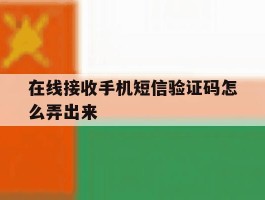 在线接收手机短信验证码怎么弄出来