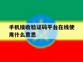 手机接收验证码平台在线使用什么意思