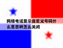 包含网络电话显示自定义号码什么意思啊怎么关闭的词条
