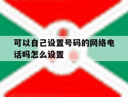 可以自己设置号码的网络电话吗怎么设置的简单介绍