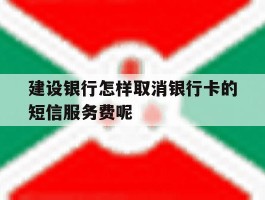 建设银行怎样取消银行卡的短信服务费呢的简单介绍