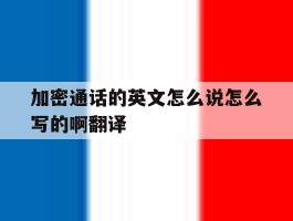 加密通话的英文怎么说怎么写的啊翻译
