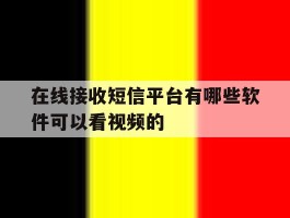 在线接收短信平台有哪些软件可以看视频的