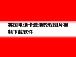 英国电话卡激活教程图片视频下载软件