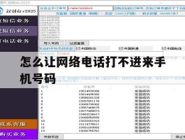 怎么让网络电话打不进来手机号码