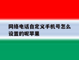包含网络电话自定义手机号怎么设置的呢苹果的词条