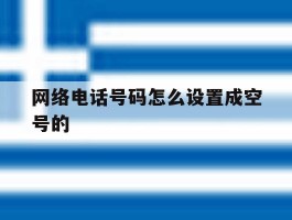 网络电话号码怎么设置成空号的