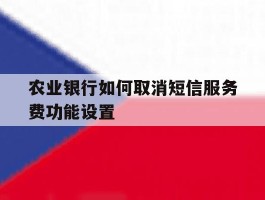 农业银行如何取消短信服务费功能设置