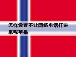 怎样设置不让网络电话打进来呢苹果