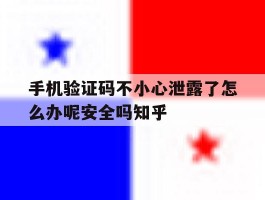 手机验证码不小心泄露了怎么办呢安全吗知乎的简单介绍