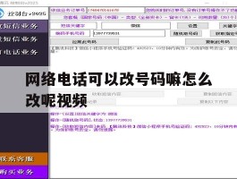 网络电话可以改号码嘛怎么改呢视频