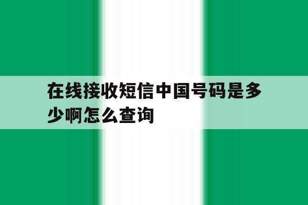 在线接收短信中国号码是多少啊怎么查询 在线接收短信中国号码是多少啊怎么查询