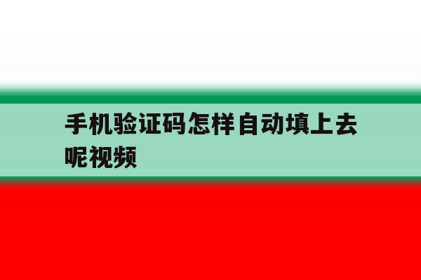 手机验证码怎样自动填上去呢视频 手机验证码怎样自动填上去呢视频
