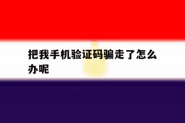 把我手机验证码骗走了怎么办呢 把我手机验证码骗走了怎么办呢