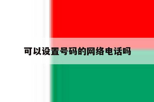 可以设置号码的网络电话吗 可以设置号码的网络电话吗