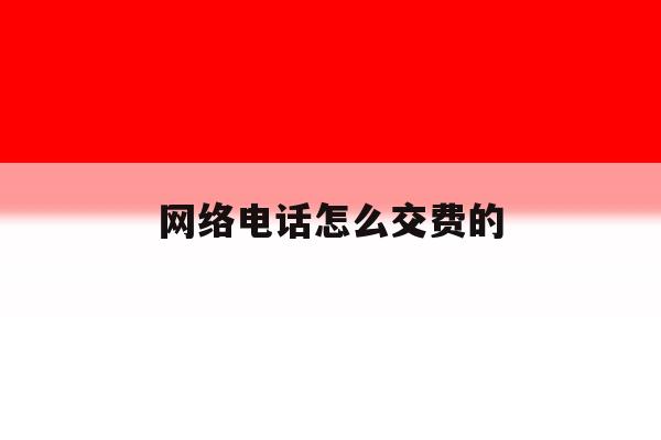 网络电话怎么交费的 网络电话怎么交费的