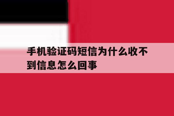 手机验证码短信为什么收不到信息怎么回事 手机验证码短信为什么收不到信息怎么回事
