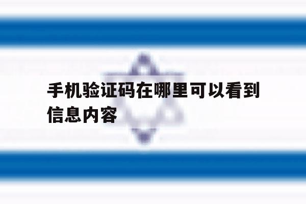 手机验证码在哪里可以看到信息内容 手机验证码在哪里可以看到信息内容