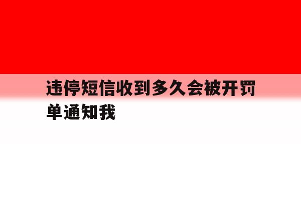 违停短信收到多久会被开罚单通知我 违停短信收到多久会被开罚单通知我