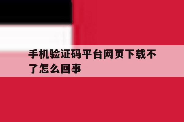 手机验证码平台网页下载不了怎么回事 手机验证码平台网页下载不了怎么回事