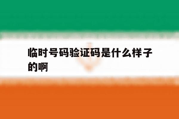 临时号码验证码是什么样子的啊 临时号码验证码是什么样子的啊